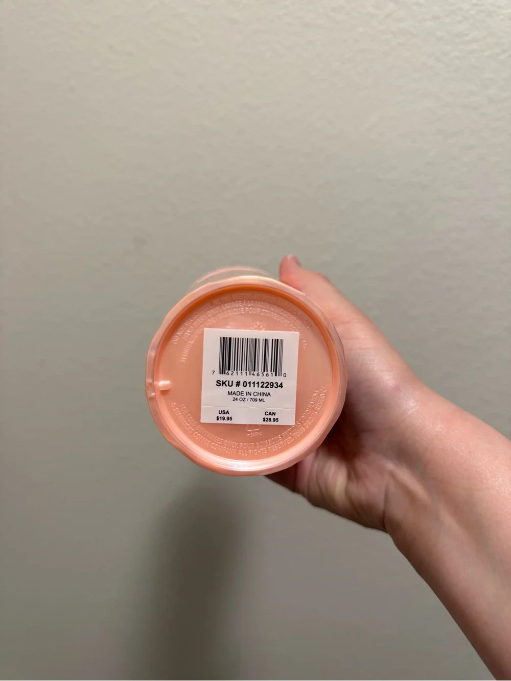 Starbucks Peachy Pink Tall Tumbler with Straw